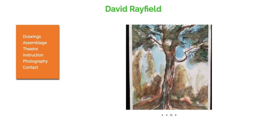 Screenshot of davidrayfield.com homepage